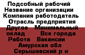 Подсобный рабочий › Название организации ­ Компания-работодатель › Отрасль предприятия ­ Другое › Минимальный оклад ­ 1 - Все города Работа » Вакансии   . Амурская обл.,Серышевский р-н